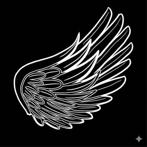 Daedelus app icon: a white wing on black